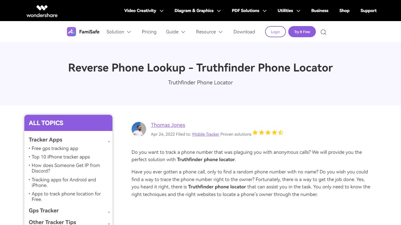 REVERSE PHONE LOOKUP - Truthfinder Phone Locator App - @Famisafe